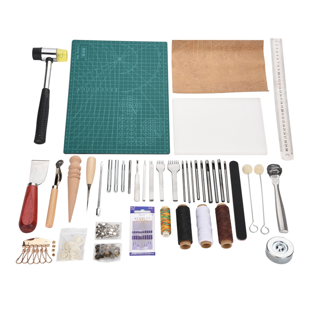 Groover Stitching Tool - ชุดเครื่องมือทำหนัง 42 ชิ้น ชุดเครื่องมือเจาะหนัง ชุดเย็บหนัง ชุดทำร่องเย็บ
