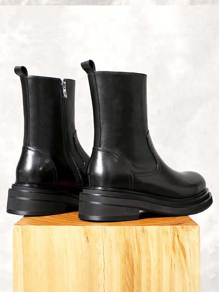 รองเท้าบูทเชลซีลำลองหัวมนหนังว - Leatherwork Designs บทวิจารณ์และราคา